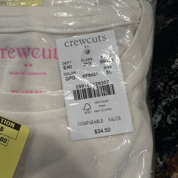 NWT J. Crew Girls' Ivory Glitter pumpkin Halloween Fall Graphic Tee - Picture 5 of 10